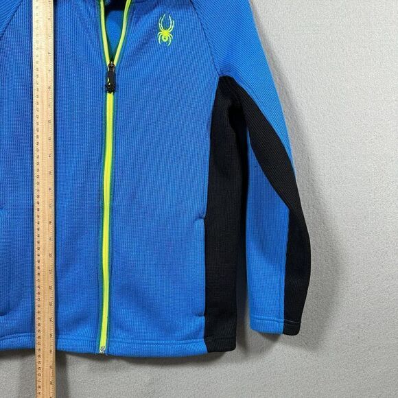 Spyder Blue Knit Full Zip Pull Over Knit Sweater Size Large 14/16 - Picture 10 of 11